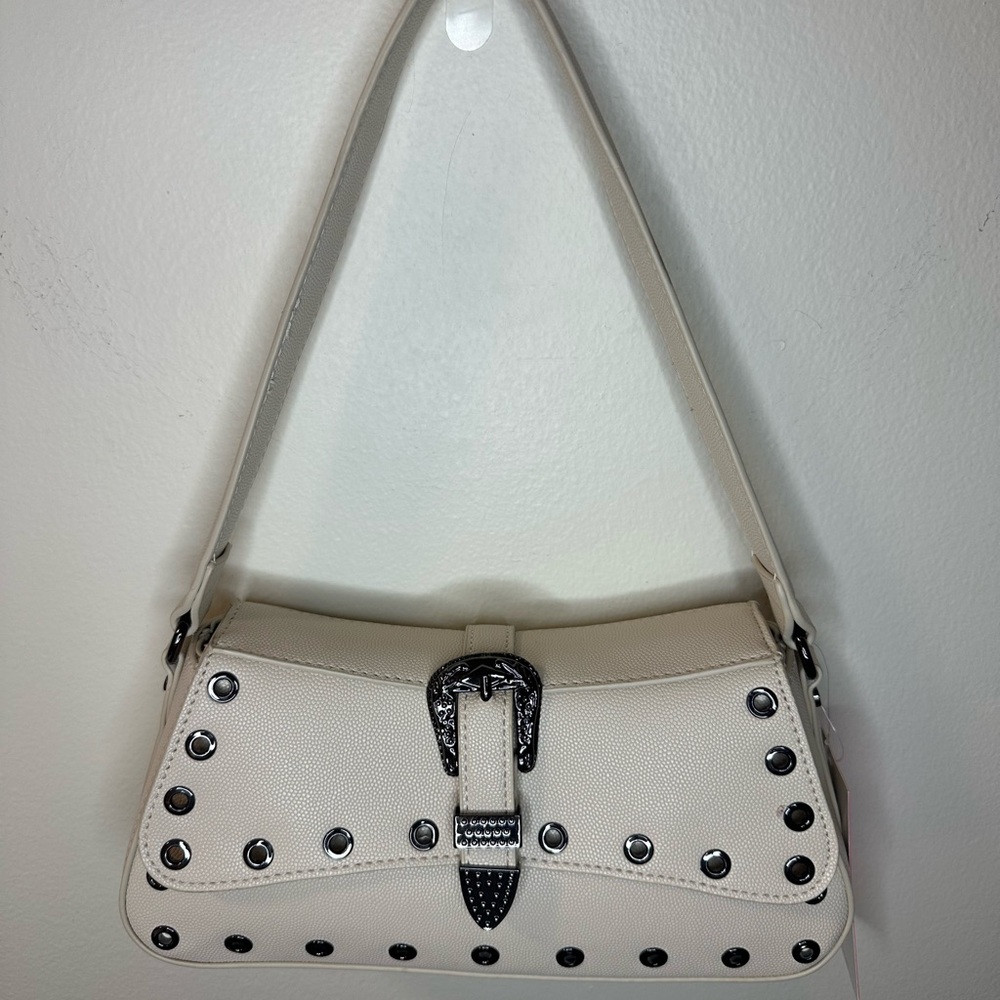 Betsey Johnson Grommet Studded Shoulder Bag